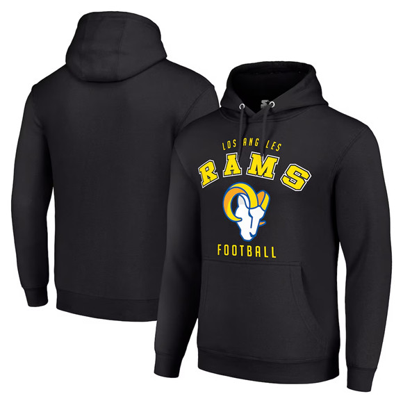 Men's Los Angeles Rams Black Pullover Hoodie