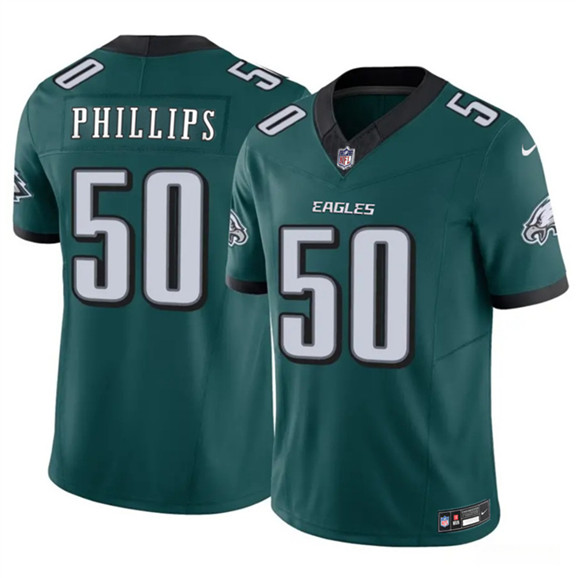 Men's Philadelphia Eagles #50 Jaelan Phillips Green 2025 F.U.S.E. Vapor Untouchable Limited Football Stitched Jersey