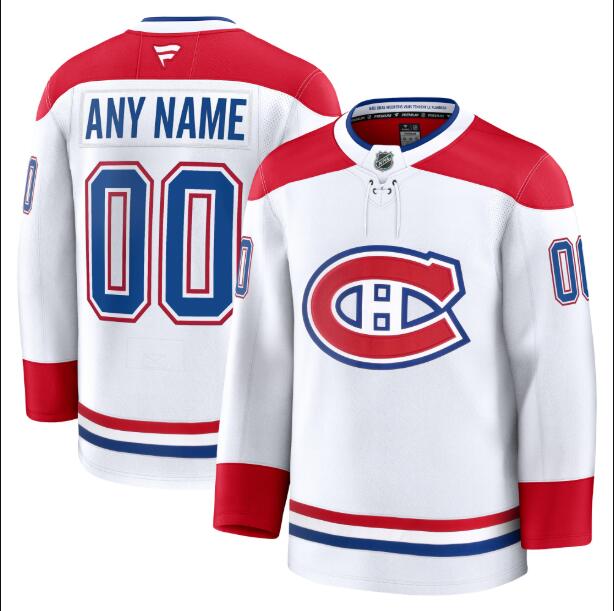 Youth/Women/Men's Montreal Canadiens Custom Away White Premium Fanatics Jersey