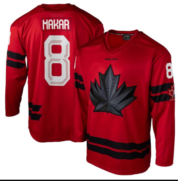Men's Canada Hockey #8 Cale Makar 2026 Olympics Red Stitched Jersey