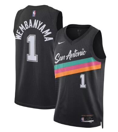 Nike Adult 2025-26 City Edition San Antonio Spurs Victor Wembanyama #1 Swingman Jersey