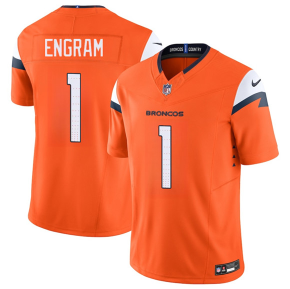 Men's Denver Broncos #1 Evan Engram Orange 2025 F.U.S.E. Vapor Limited Football Stitched Jersey