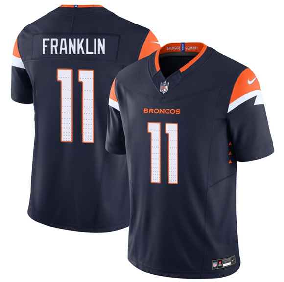 Men's Denver Broncos #11 Troy Franklin Navy F.U.S.E. Vapor Limited Football Stitched Jersey