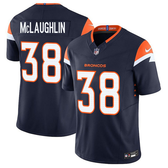 Men's Denver Broncos #38 Jaleel McLaughlin Navy F.U.S.E. Vapor Limited Football Stitched Jersey