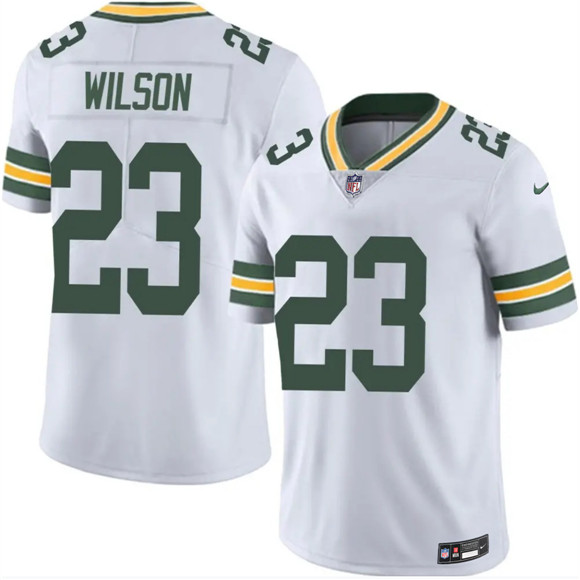 Men's Green Bay Packers #23 Emanuel Wilson White 2025 Vapor Untouchable Limited Football Stitched Jersey