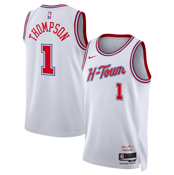 Men's Houston Rockets #1 Amen Thompson White 2025-26 City Edition Stitched Jersey