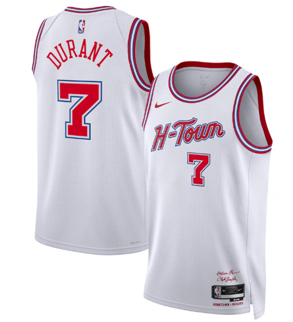 Men's Houston Rockets #7 Kevin Durant White 2025-26 City Edition Stitched Jersey