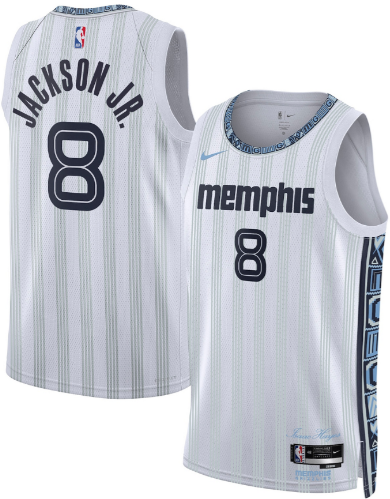 Men's Memphis Grizzlies #8 Jaren Jackson Jr. Gray 2025-26 City Edition Swingman Stitched Jersey