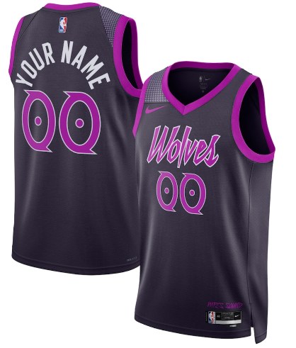 Men's Minnesota Timberwolves Active Player Custom Purple 2025-26 City Edition Stitched Basketball Jersey