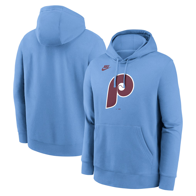 Men's Philadelphia Phillies Blue Cooperstown Collection Logo Club Pullover Hoodie