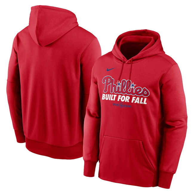 Men's Philadelphia Phillies Red 2025 Postseason Collection Therma Fleece Hoodie