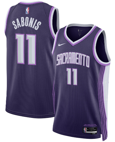 Men's Sacramento Kings #11 Domantas Sabonis Purple 2025-26 City Edition Swingman Stitched Jersey