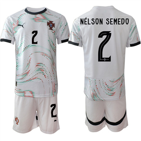 Men's Portugal #2 NELSON SEMEDO Away White 2025-26 Short Sleeve Soccer jerseys