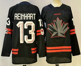 Men's Canada Hockey #13 Sam Reinhart Black Stitched Jersey