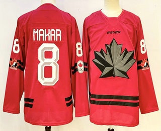 Men's Canada Hockey #8 Cale Makar Red Stitched Jersey