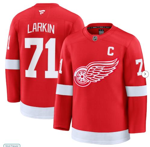 Men's Detroit Red Wings #71 Dylan Larkin Fanatics Red Home Premium Jersey