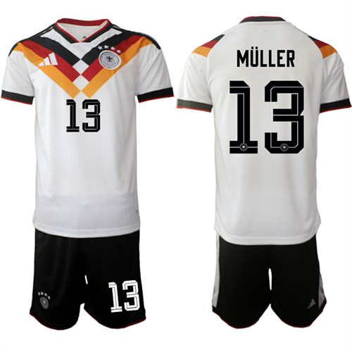 Men's Germany #13 MULLER National Team FIFA x World Cup 2026 Home White On Field Jersey