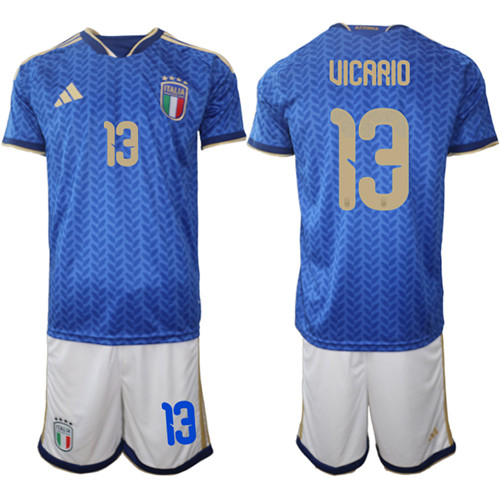 Men's Italy #13 UICARIO National Team FIFA x World Cup 2026 Home Blue On Field Jerseys