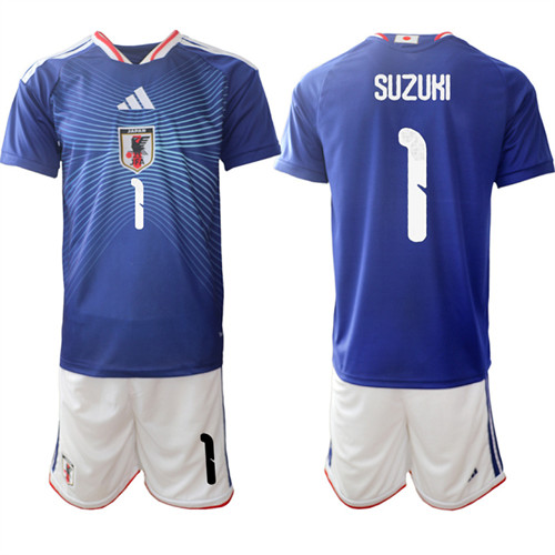 Men's Japan #1 SUZUKI National Team FIFA x World Cup 2026 Home Blue On Field Jersey