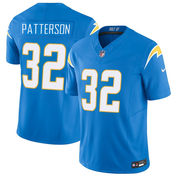 Men's Los Angeles Chargers #32 Jaret Patterson Blue 2025 F.U.S.E. Vapor Limited Football Stitched Jersey