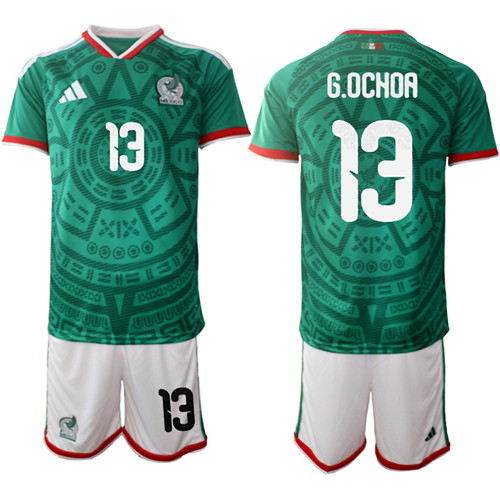 Men's Mexico #13 G.OCHOA National Team FIFA x World Cup 2026 Home Green On Field Jersey