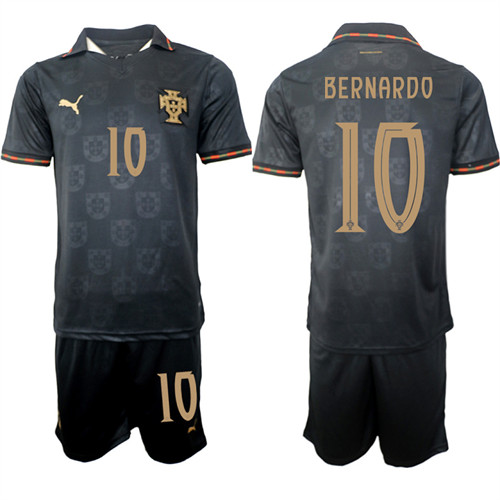 Men's Portugal #10 BERNARDO National Team FIFA x World Cup 2026 Away Gray On Eusebio special edition Jersey