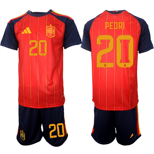 Men's Spain #20 PEDRI National Team FIFA x World Cup 2026 Home Red On Field Jerseys