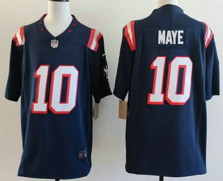 Men's New England Patriots #10 Drake Maye Limited Navy Fashion FUSE Vapor Jersey