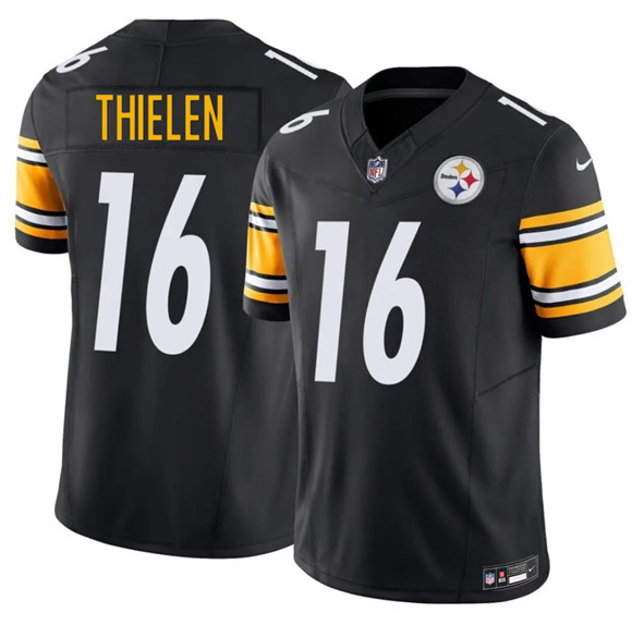 Men's Pittsburgh Steelers #16 Adam Thielen Black 2025 F.U.S.E. Vapor Limited Football Stitched Jersey
