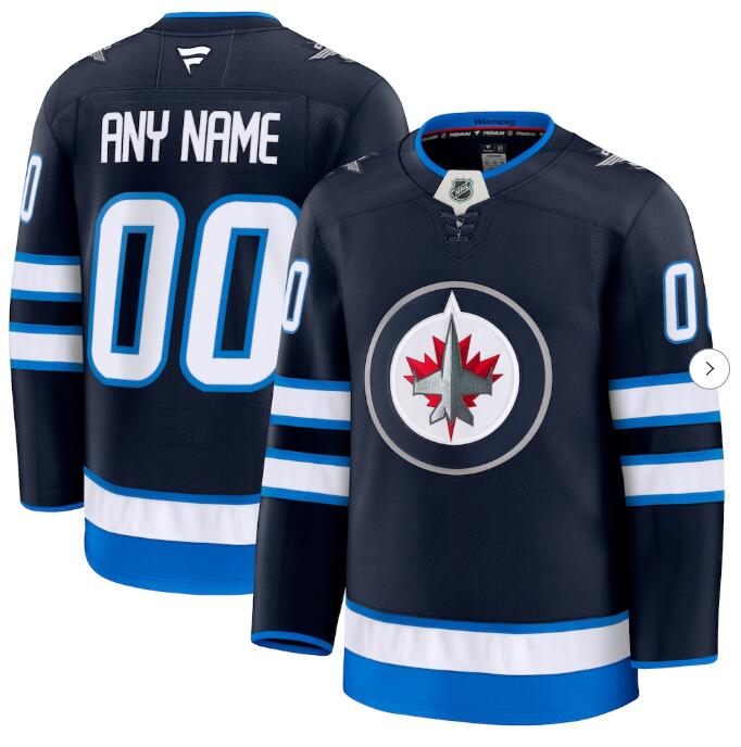 Youth/Women/Men's Winnipeg Jets Fanatics Navy Home Premium Custom Jersey