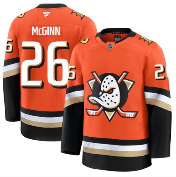 Men'S Anaheim Ducks #26 Brock Mcginn Fanatics Branded 2024-25 Home Orange Premium Stitched Jersey