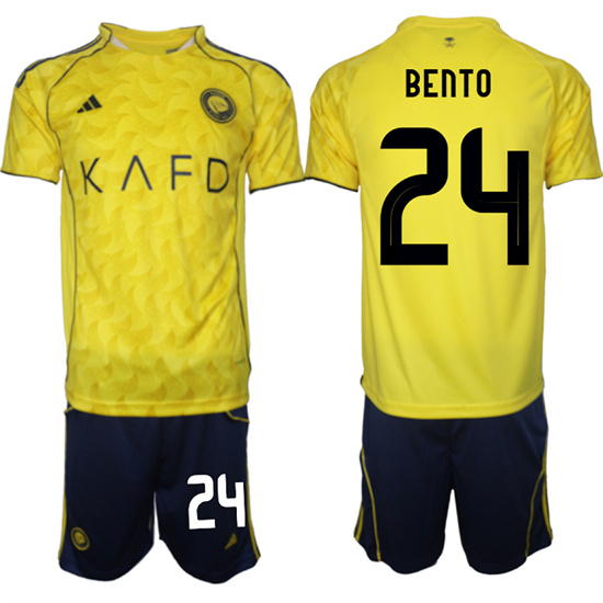 Men's Al Nassr #24 BENTO home 2025-26 Suit Soccer Jerseys
