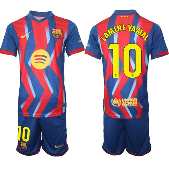 Men's Barcelona #10 LAMINE YAMAL 2025-26 Stadium Fourth Suit Soccer Jerseys