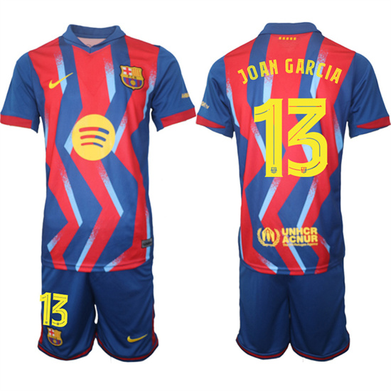 Men's Barcelona #13 JOAN GARCIA 2025-26 Stadium Fourth Suit Soccer Jerseys