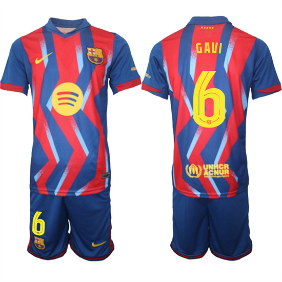 Men's Barcelona #6 GAVI 2025-26 Stadium Fourth Suit Soccer Jerseys (2)