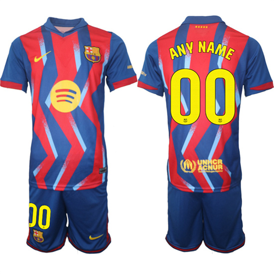 Men's Barcelona Custom Any Name And Number 2025-26 Stadium Fourth Suit Soccer Jerseys