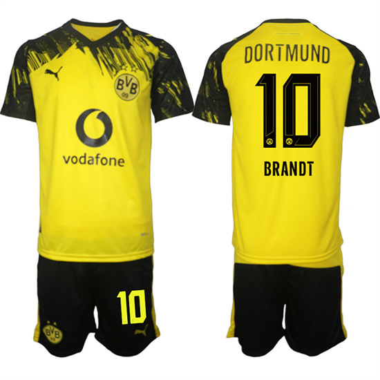 Men's Borussia Dortmund #10 BRANDT Home 2025-26 Suit Soccer Jerseys