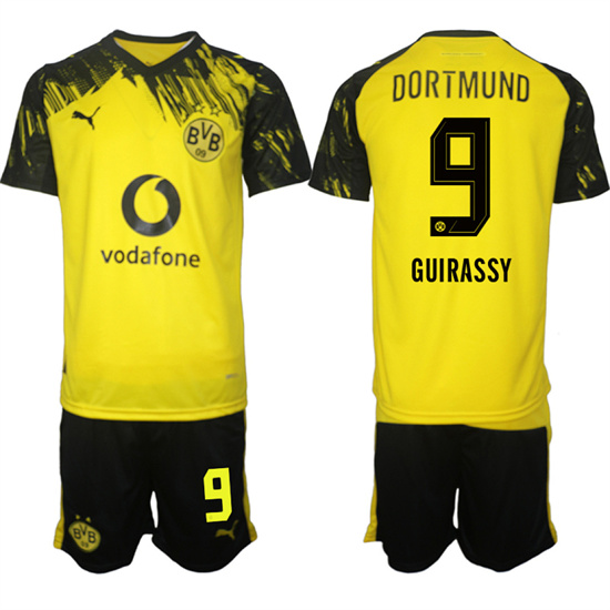 Men's Borussia Dortmund #9 GUIRASSY Home 2025-26 Suit Soccer Jerseys