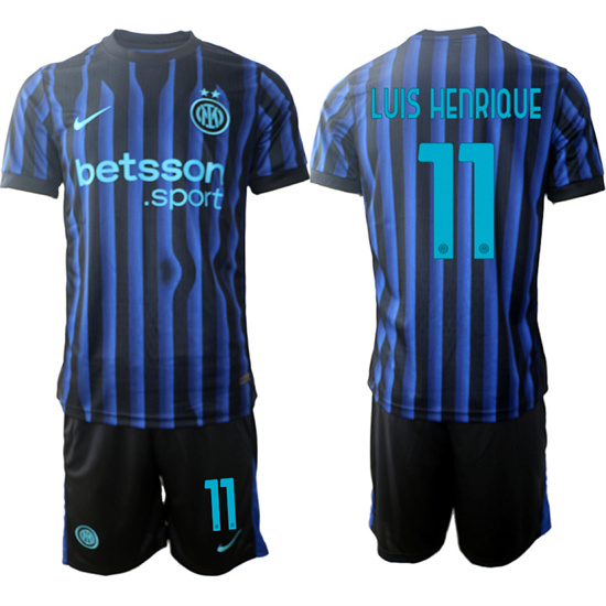 Men's Internazionale #11 LUIS HENRIQUE 2025-26 home Suit Soccer Jerseys