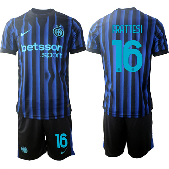 Men's Internazionale #16 FRATTESI 2025-26 home Suit Soccer Jerseys