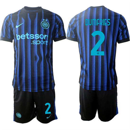Men's Internazionale #2 DUMFRIES 2025-26 home Suit Soccer Jerseys