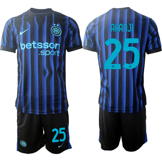 Men's Internazionale #25 AKANJI 2025-26 home Suit Soccer Jerseys