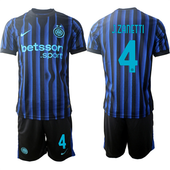 Men's Internazionale #4 J.ZANETTI 2025-26 home Suit Soccer Jerseys
