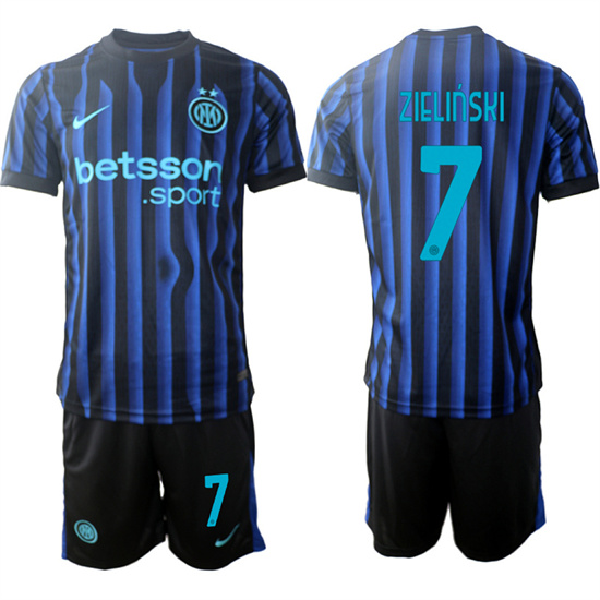 Men's Internazionale #7 ZIELINSKI 2025-26 home Suit Soccer Jerseys