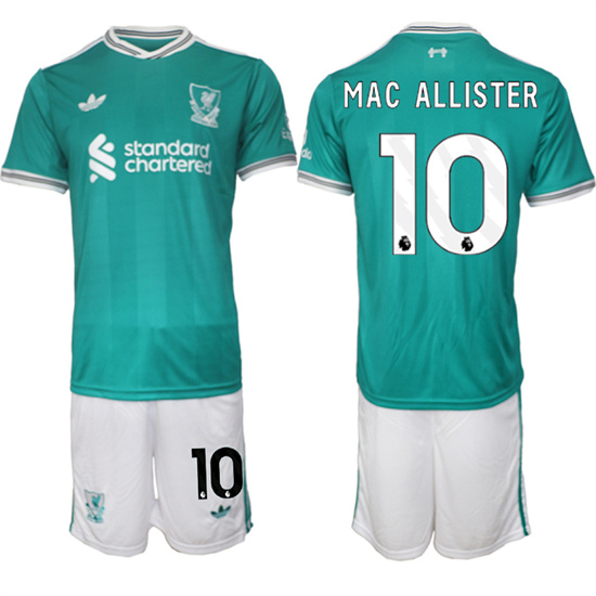 Men's Liverpool #10 MAC ALLISTER 2025-26 Third Green Suit Soccer Jerseys