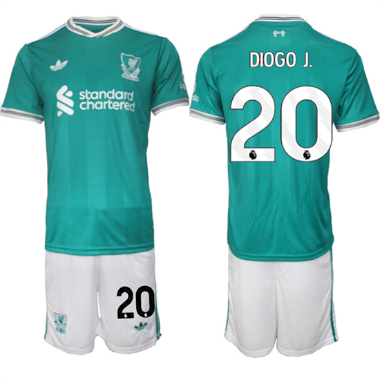 Men's Liverpool #20 DIOGO J. 2025-26 Third Green Suit Soccer Jerseys