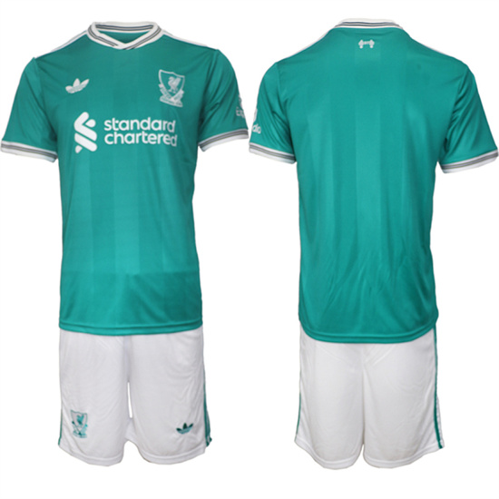 Men's Liverpool Blank 2025-26 Third Green Suit Soccer Jerseys