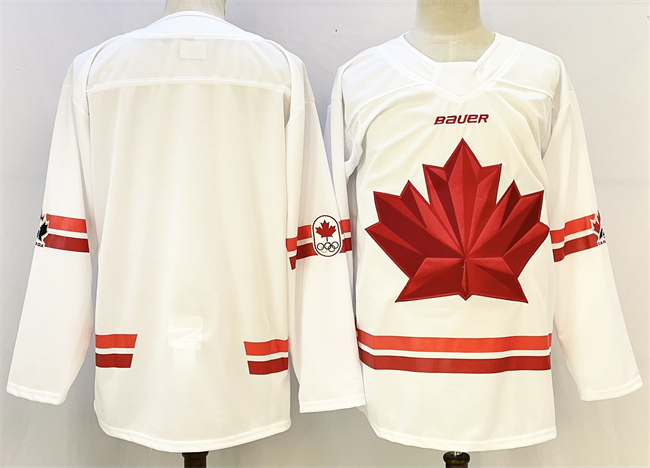 Men's Canada Hockey Blank White 2026 Stitched Jersey