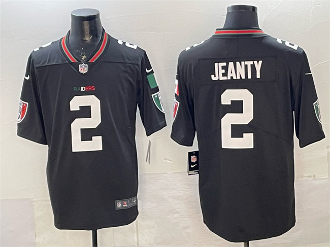 Men's Las Vegas Raiders #2 Ashton Jeanty Black Mexico Vapor Limited Football Stitched Jersey