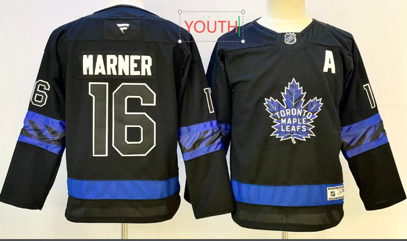 Youth Toronto Maple Leafs #16 Mitchell Marner Black X Drew House Inside Out Stitched NHL fanatics Jersey